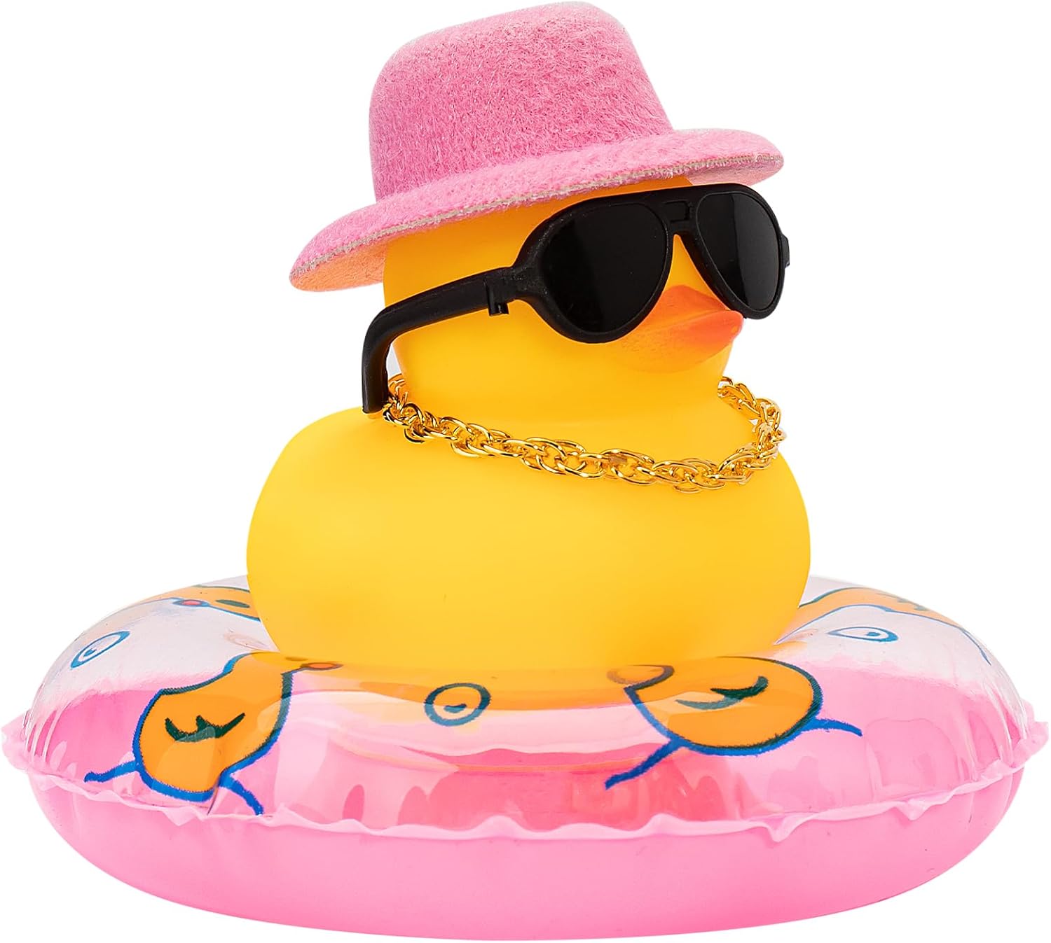

Car Rubber Duck Dashboard Yellow Duck Decoration For Car Dashboard Decorations Duck Toy With Swim Ring