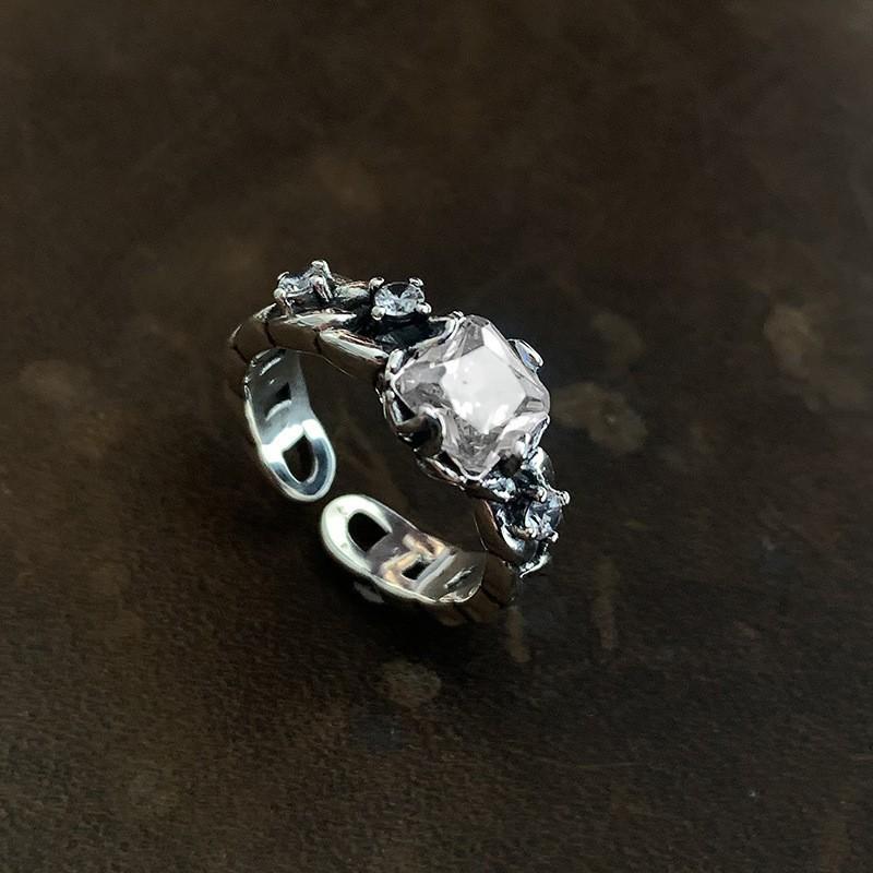 

Sweet and Cool Pink Heart 925 Silver Ring for Women, Niche Design, Irregular Texture, Foil Fashion Versatile Ring United States