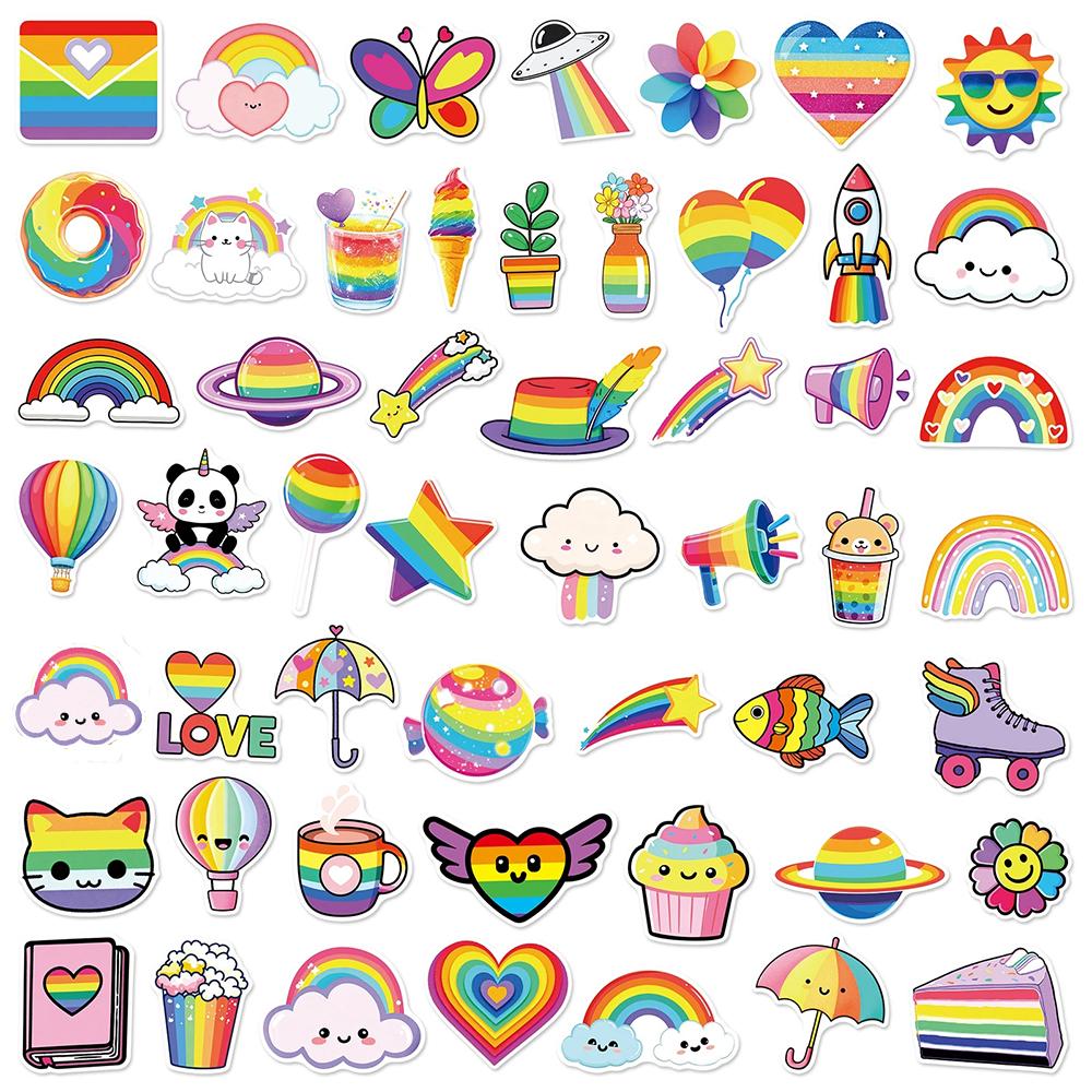 10/30/50psc Cute Cartoon Rainbow Graffiti Stickers Decals DIY Laptop Scrapbooking Phone Case Diary Stationery Decoration Sticker