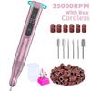 35000RPM Electric Nail Drill Machine Cordless Nail Sander for Nail Polish Rechargeable Portable Nail File for Acrylic Gel