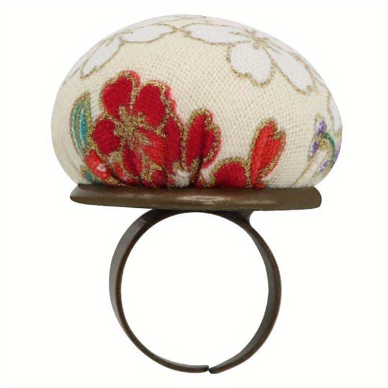 1Pc Adjustable Ring Pin Cushions for Quilting Craft Finger Pincushion DIY Sewing Tools Accessories белый