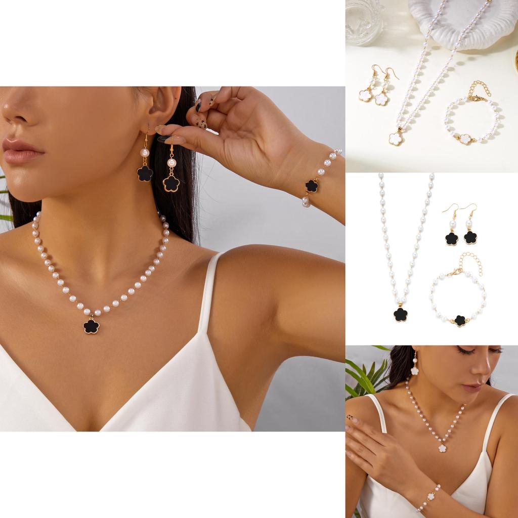 Fashion Style Flower Shape Jewelry Set With Multipurpose Necklace And Earrings For Women