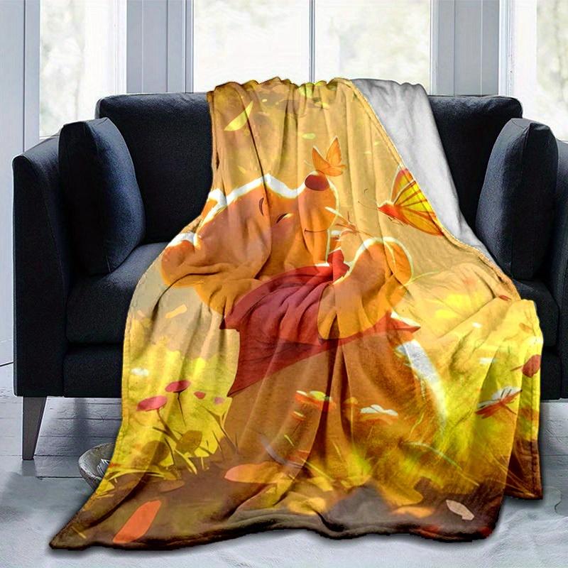 1pc Winnie the Pooh Butterflies Home Decor Blanket, Soft Throw for Couch, Bed, Travel, Camping, Car, Beach, Office Nap, Perfect Gift IdeaA087