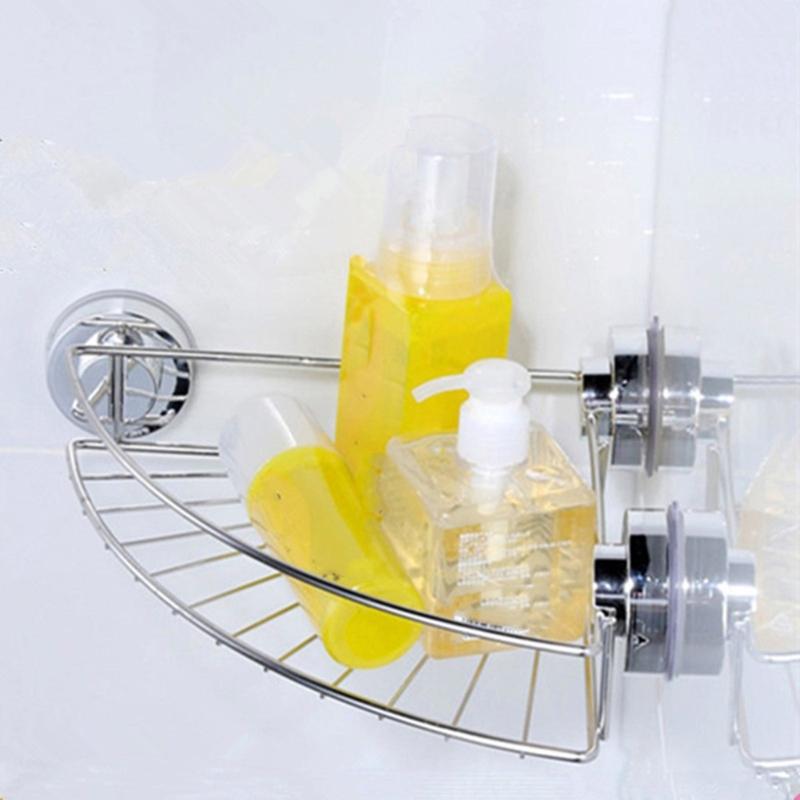 Multifunctional Stainless Steel Bathroom Shelf Adjustable Shampoo Rack Suction Cup Mount For Kitchen Shower Organization