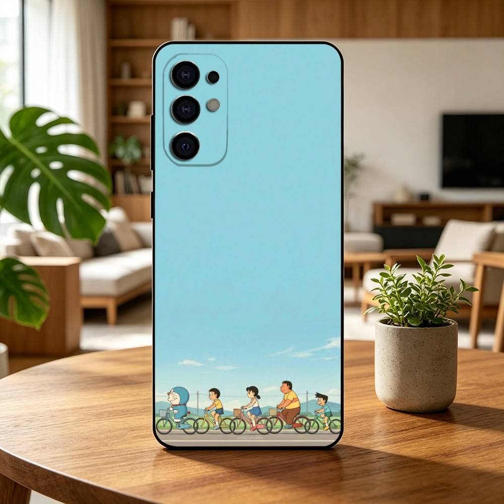 Cute Cartoon Z-Doraemon Shockproof  Phone Case For Samsung S25,S24,S21,S22,S23,S30,Ultra,S20,Plus,Fe,Soft Silicone Black Cover