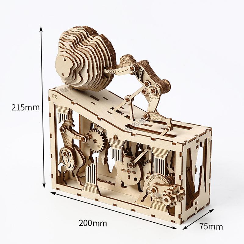 Dřevěné 3D puzzle Sisyfos Starořecký mytologický příběh Mechanické puzzle Sada Hračky pro vlastní montáž Pro dospělé a teenagery Dárek