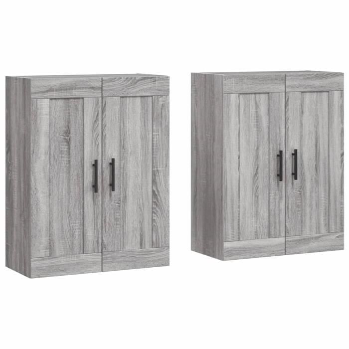 VidaXL Wall Cabinets 2 Pcs Sonoma Grey Engineered Wood 3198047