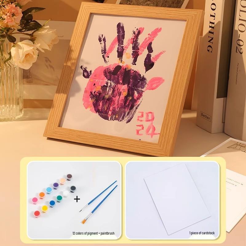 Couple Handprint Frame DIY Kit: Commemorative Gift for Male and Female Best Friends or Girlfriend. Perfect for Qixi or Special Occasions.