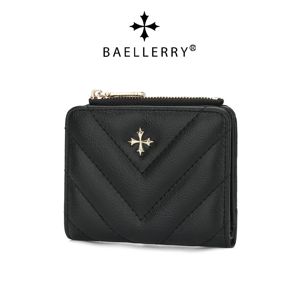 

Baellerry Quilted Women s Short Wallet: Korean-Style, Zipper Card Holder зелёный