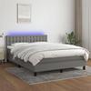 VidaXL Slat Bed Base with Mattress and LED, Upholstered Bed, Double Bed, Adult Bedroom Interior Bed, 3133470