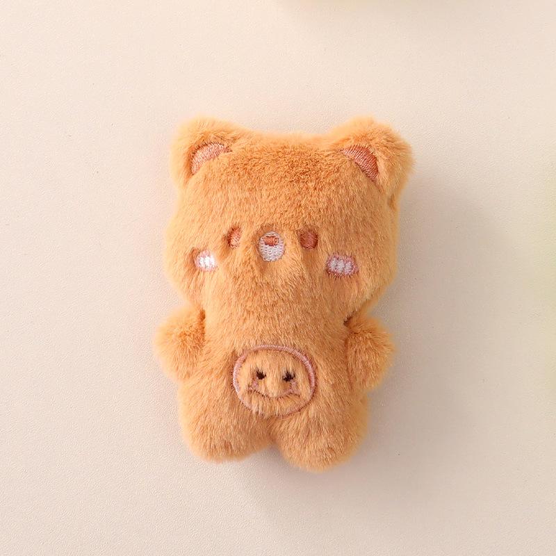 Adorable Plush Bear & Rabbit Brooch Keychain for Kids & Women - Cute Bag or Pin Accessory