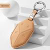 Leopard 5 Leather Key Holder & Case with Titanium Protective Shell - High-Grade Cowhide, Leopard 8 Design.
