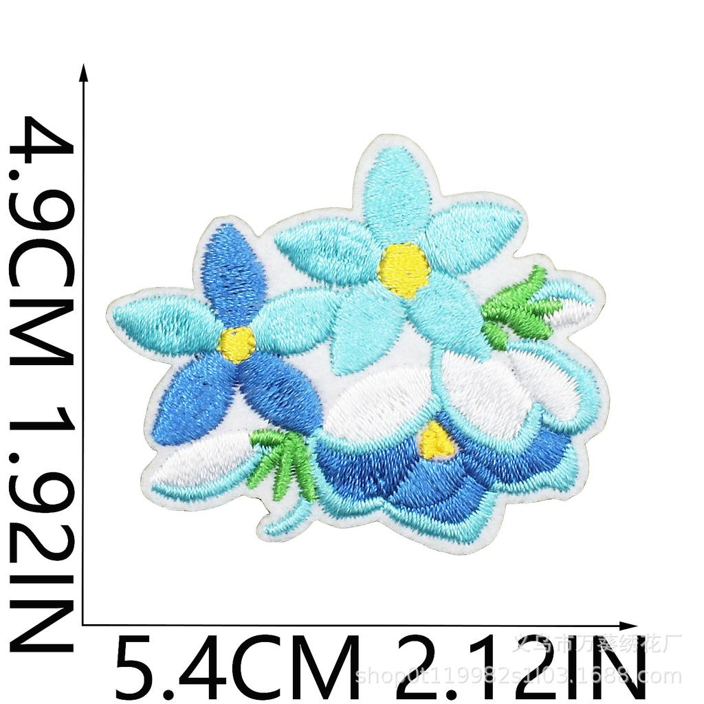 Small Daisy Embroidery Cloth Sticker Cartoon Peony Flower Bag Decoration Computer Embroidery Beautiful Small Red Flower Patch Ironing