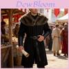 Medieval Knight Costume With Faux Fur Collar For Cosplay And Halloween Role Play