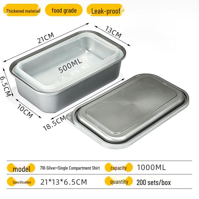 Handon 718 Round Silver Wheat Straw Disposable Meal Box