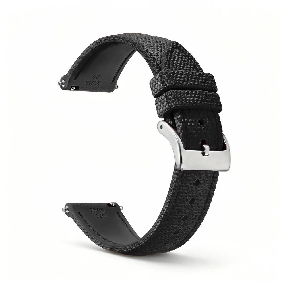 Sailcloth Fkm Watch Strap 18/19/20/21/22/23/24MM Fluororubber Watchband Quick Release Waterproof Sport Watch Band for Men
