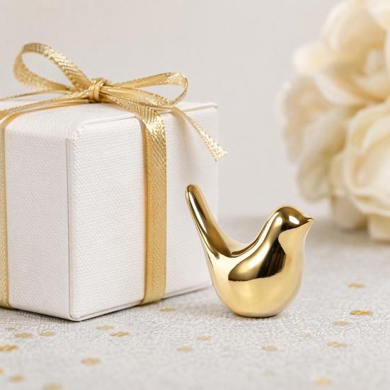 Wear-resistant Bird Decor Ceramic Statues, Modern Gold Decoration, Nordic Style Multi-size Ornaments Figurine for Home Office Desktop Gilded