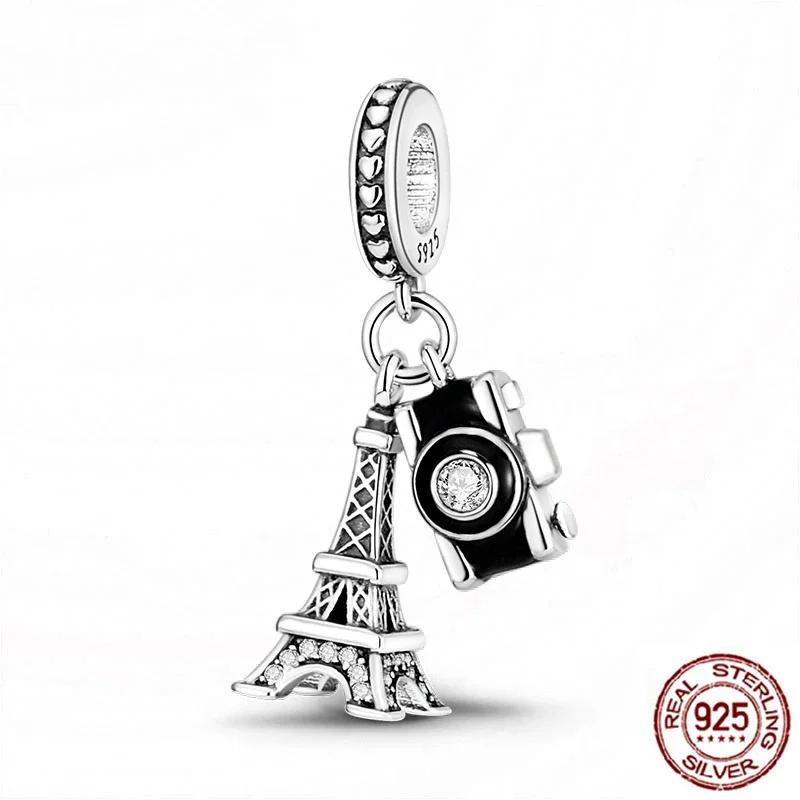Copper Camera Iron Tower Aircraft Travel Charms Beads Fit Original Bracelets Diy Anniversary Jewelry Women