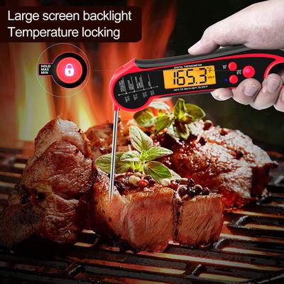 Thermomètre alimentaire longue sonde pliable avec rétroéclairage lecture précise sensible friture cuisson étanche thermomètre à viande numérique usage domestique