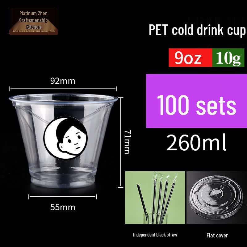 Disposable Takeaway Plastic Cups with Stickers