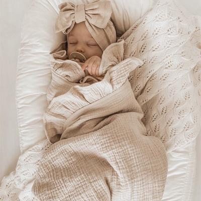 Mantas Muselina con Volantes INS para Bebés, Mantas Envolventes para Cuna de Recién Nacidos, Accesorios Orgánicos para Bebés, Manta de Recepción para Recién Nacidos, Algodón