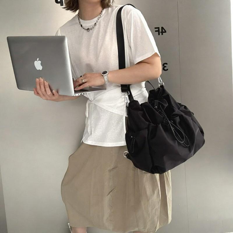 Lightweight Nylon Tote Bag Daily Use Unisex Shoulder Crossbody Large Capacity Urban Minimalist Style