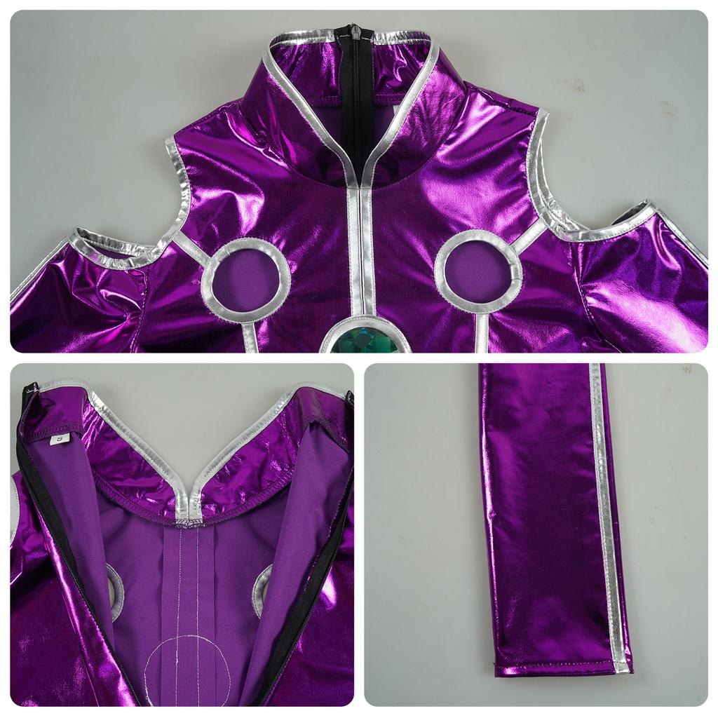 Anime Teen Titan Starfire Sexy Spandex Zentai Suit Purple Women Halloween Cosplay Costume Sexy Purple Bodysuit For Woman