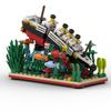 Titanic Cruise Ship Model MOC Break In Half Building Blocks Sea Life Fish Plant Bricks Boat Sets Display Assemble Toys