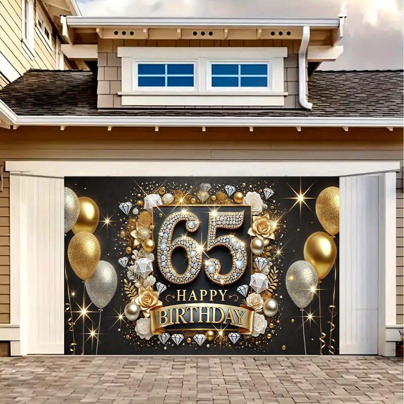 A 65th birthday party poster, multifunctional polyester celebration background, elegant event decorations