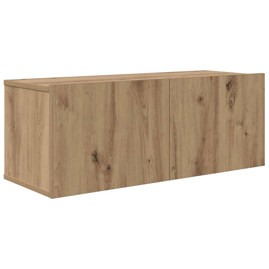 Wall Mounted TV Cabinet Set 5 pcs Artisan Oak Wood Based Material