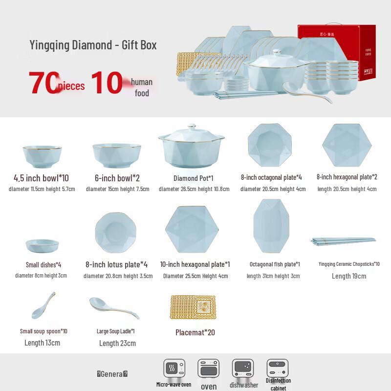 KANGQIN Nordic Underglaze Ceramic Dinnerware Set