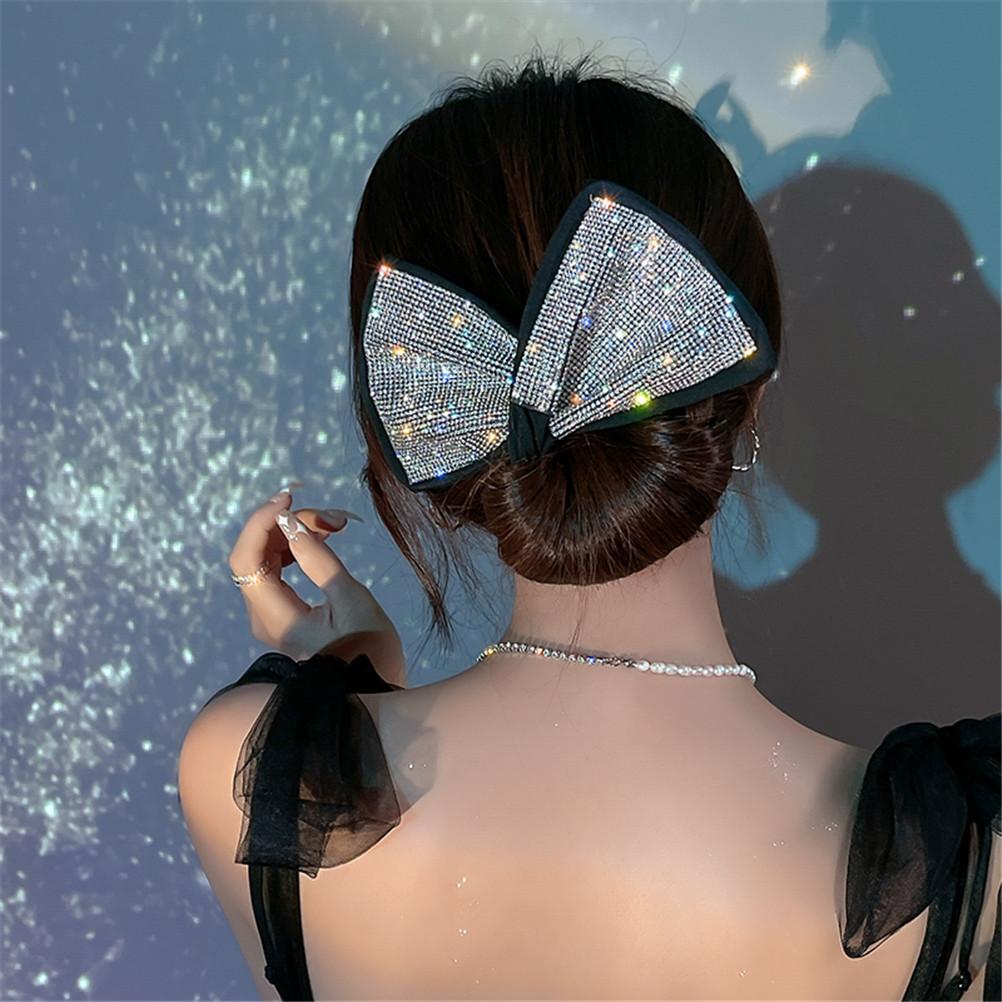 Fashion Ladies Headband Sequined Bow Tie Meatball Headdress