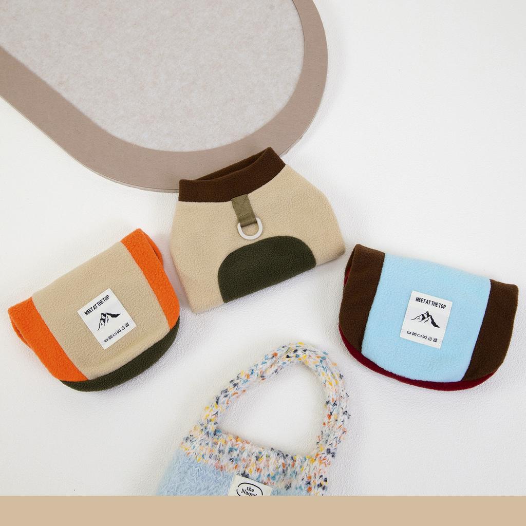 Winter Thick Fleece Two-Legged Dog Clothes Color-Block Pet Apparel for Cold Weather Warm Winter Pet Jacket Small Breed Outfit