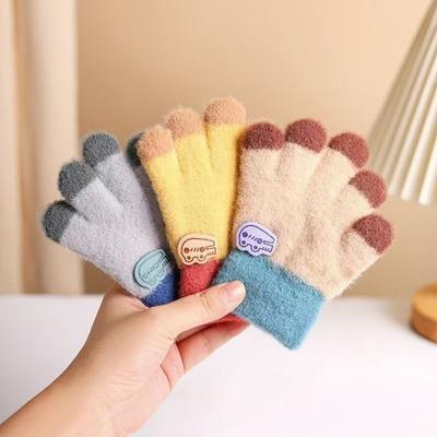 1-5 Years Old Cute Warm Kids Winter Gloves Windproof Candy Color Children Mittens Elastic Coldproof Baby Gloves Toddler