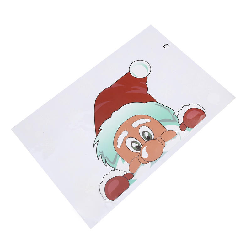 Vánoční elektrostatická samolepka na okno Skleněná nálepka Santa Claus Vločka Samolepky na zeď Pro dětské pokoje Novoroční ozdoby Dekor