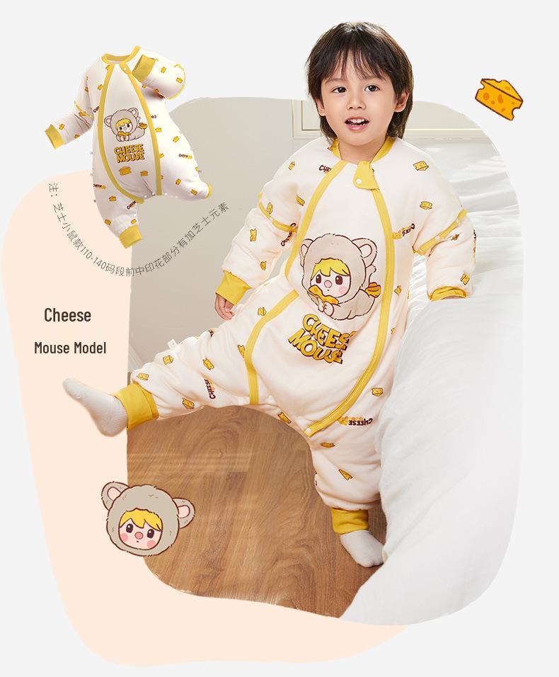 iBaby English Baby Split-Leg Sleeping Bag: Autumn/Winter Pop Mart IP Collab, Knitted & Quilted, Constant Temp Control