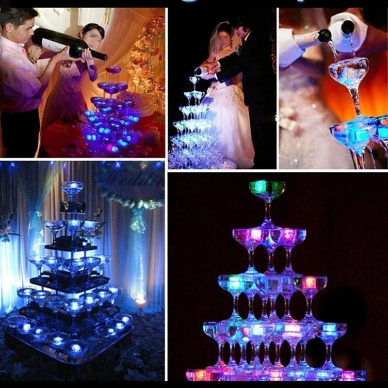 5 Pièces Glaçons LED Étanche Multicolore Clignotants Lumineux dans le Noir Pour Décoration de Mariage Fête Bar
