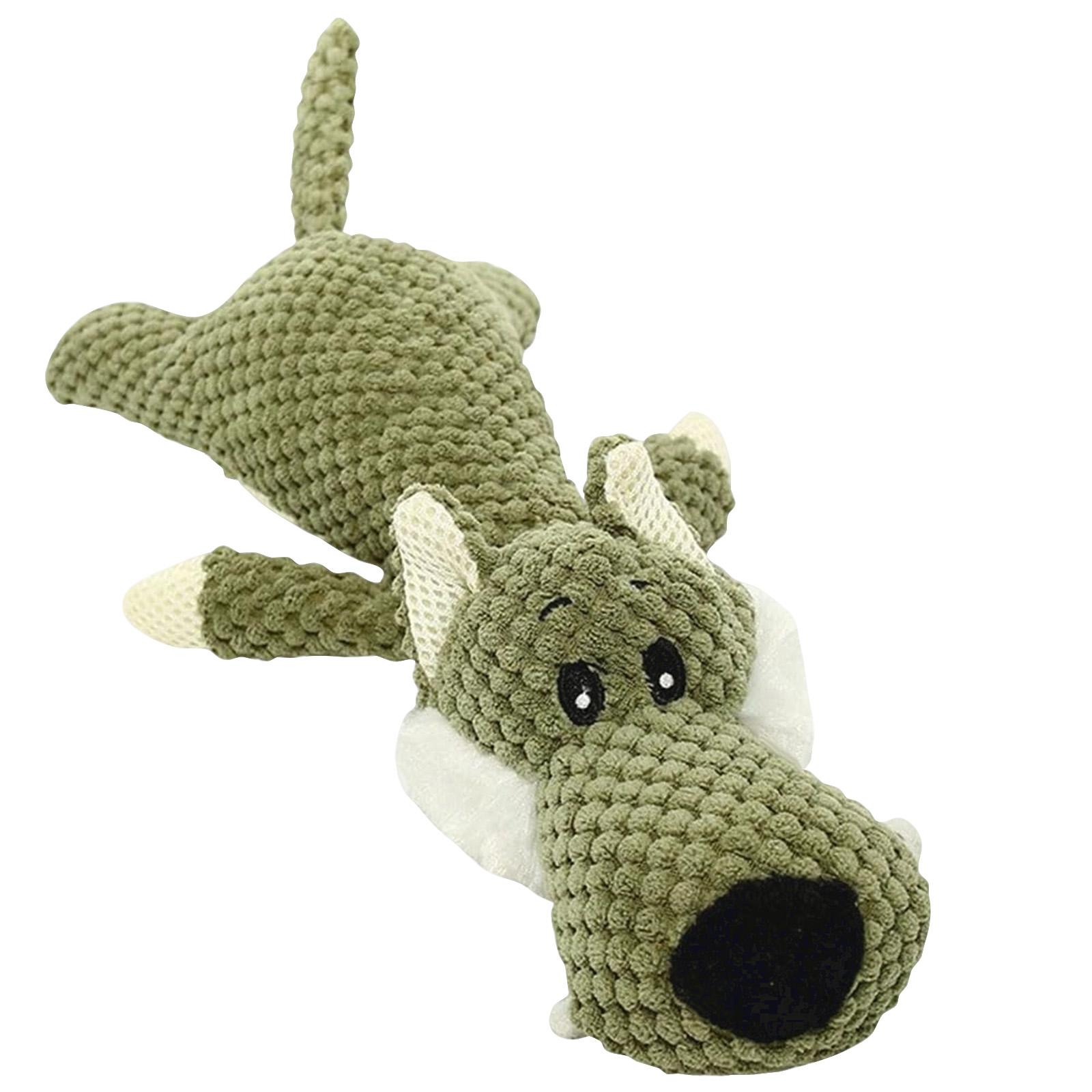 

Plush Elephant Dog Toy Durable Squeaky Interactive Pet Chew Toy Soft Textured Animal Shape for Small and Medium Dogs One Size зелёный