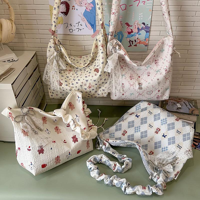 Cute Crossbody Bag Women's New Japanese Fashion Print Cloud Bag Lightweight and Versatile Shoulder Bag Student Shoulder Bag