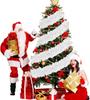 2m Christmas Tinsel Garland White Cane Wreath Xmas Tree Hanging Ornaments Ribbon Wedding Party Home Decor Festive Supplies