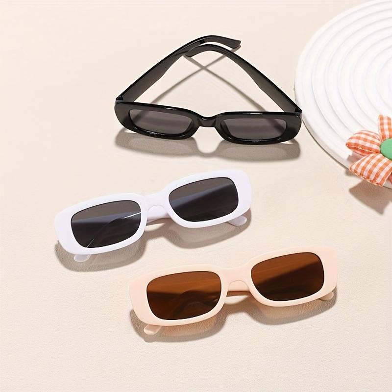 3pcs New Trend Children's Fashion Sunglasses Travel Summer Beach Outdoor UV400 Sunshade Retro Small Rectangular Glasses