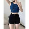 Women's Black High-Waist Skinny Denim Shorts - Slimming, Butt-Lifting Summer Hot Pants