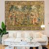 Tapiserie Medievală, Imprimeu Vintage Renascentist cu Scenă de Vânătoare, Decor de Perete pentru Dormitor, Cameră de Studiu, Sufragerie, Casă