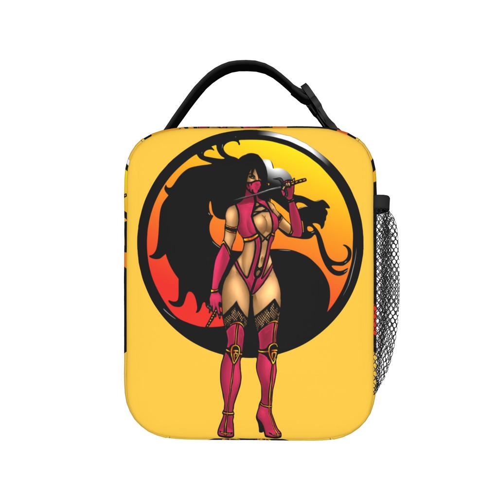 Mortal Kombat Mileena Insulated Lunch Bags Portable MK11 Lunch Container Cooler Bag Tote Lunch Box School Food Storage Bags