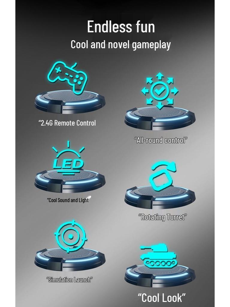 Remote Control Off-Road Armored Tank Toy with Firing Capability