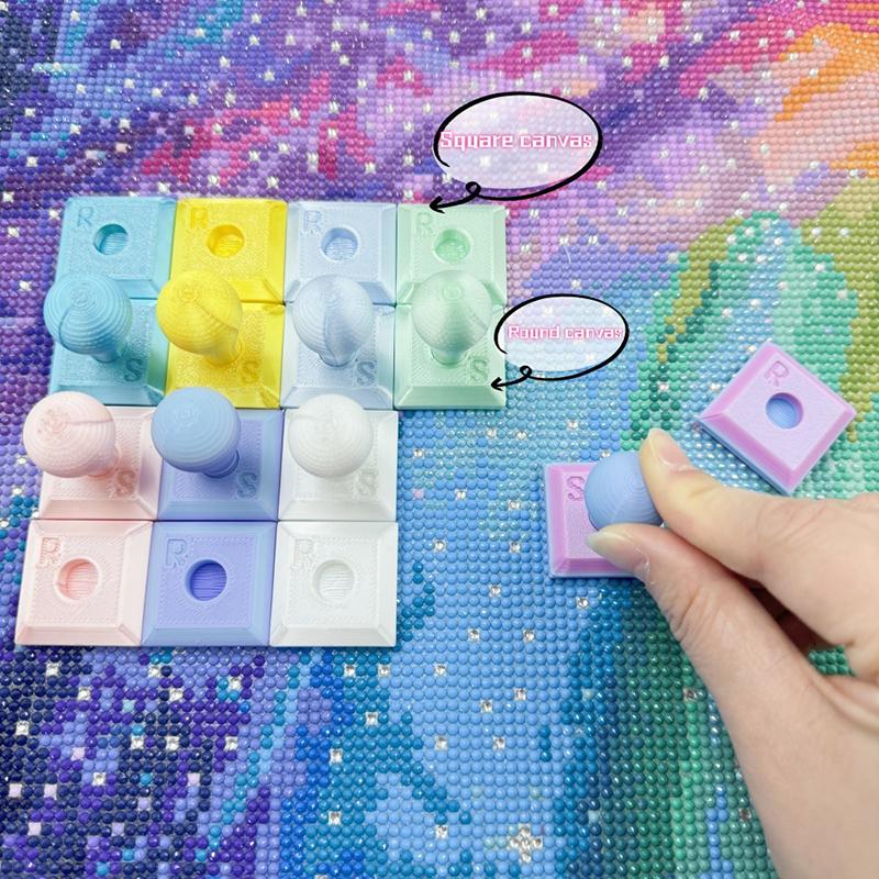 2 Pcs/Set Detachable Crystal Dot Craft Tool Accessories Stamp Relief Roller for Clay & Paper Craft Projects