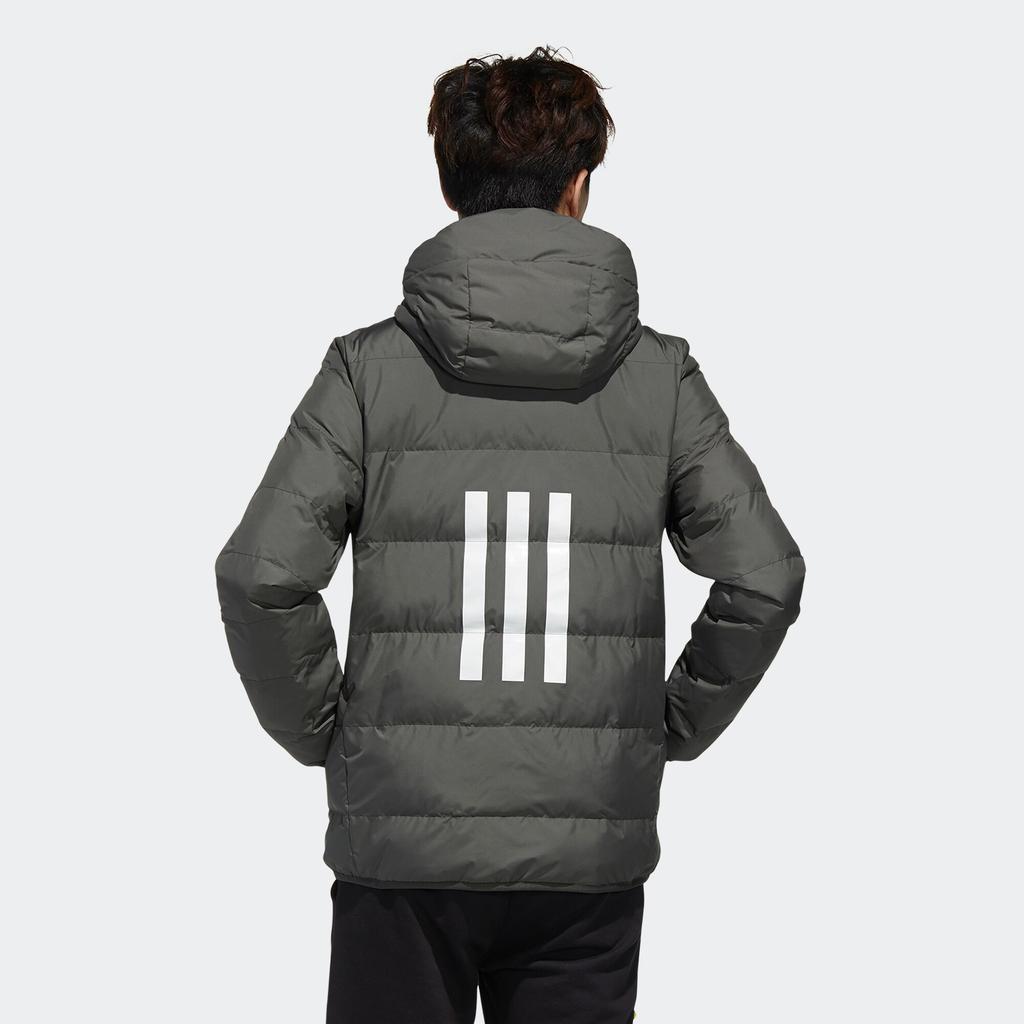 Adidas Neo Transitional Down Jacket With Hood, Windproof And Warm Men Outerwear Olive-Brown GM2326