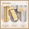 Cat Scratching Post with House, 2 Beds, Hammock and Ball, Made of Wood, Polyester and Sisal, 60x40x130 cm