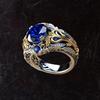 Retro Inlaid Sapphire Ring Creative Simple Ring Light Luxury Hand