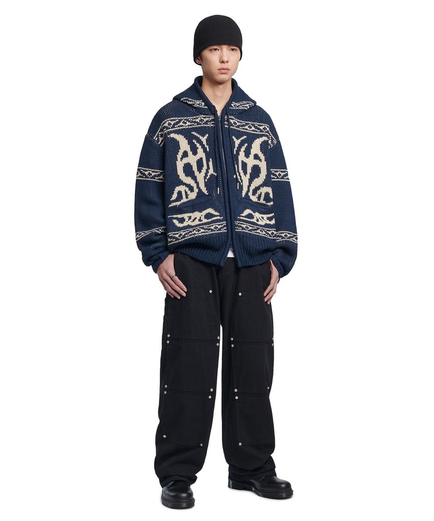 Nomaenyueol Cowichan Hooded Zip-Up - Navy